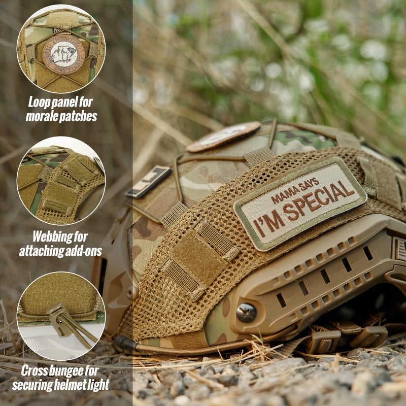 OneTigris Helmet Cover, Tactical Cloth Cover for Fast Helmet in Size L or M/L, XL or L/XL, Bump Helmet in Size XL or L/XL - ZKB12 No Helmet - Image 5